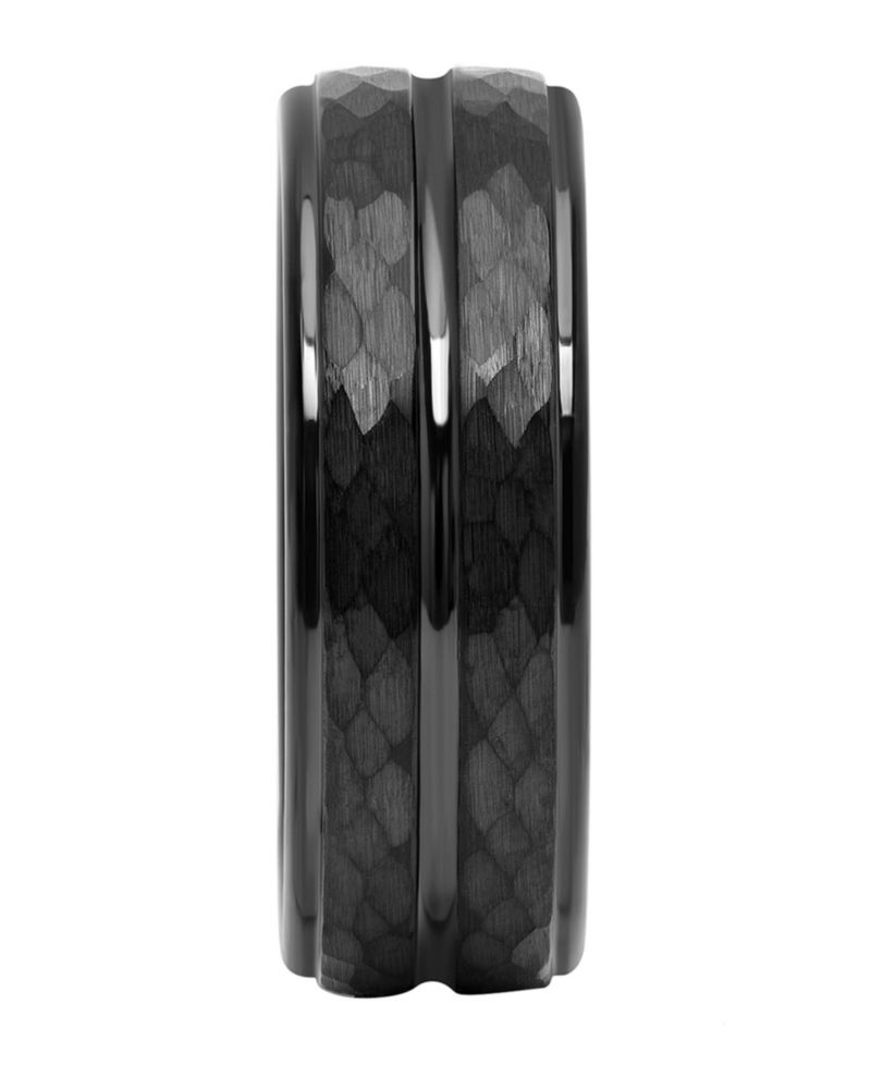 Men's Faceted Tantalum Wedding Band