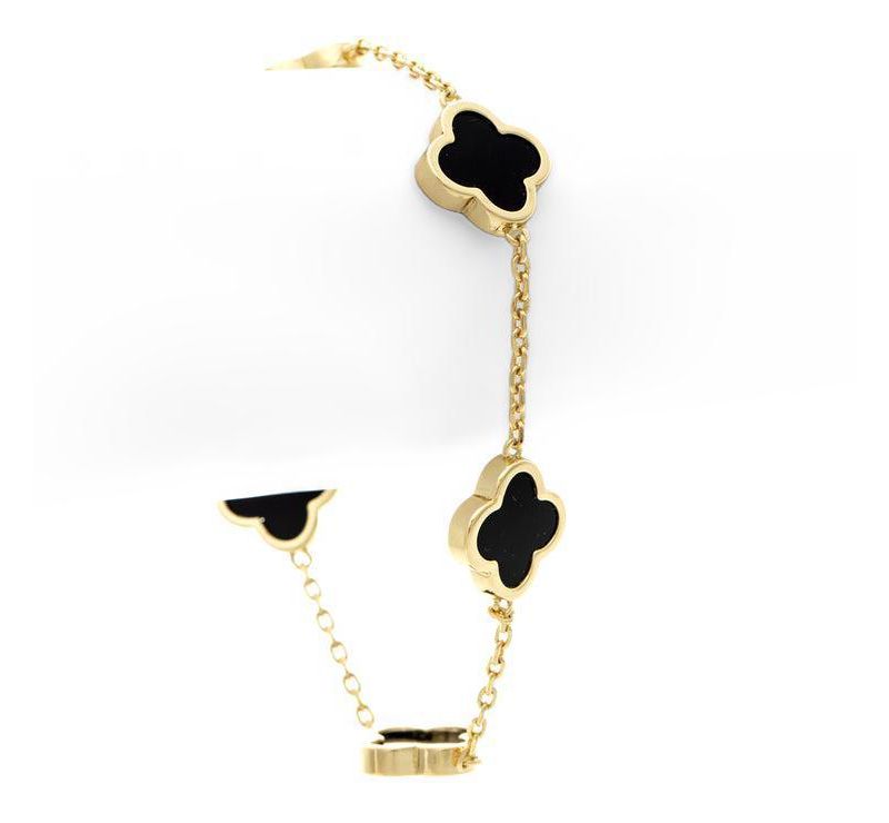 Onyx Flower Station Bracelet
