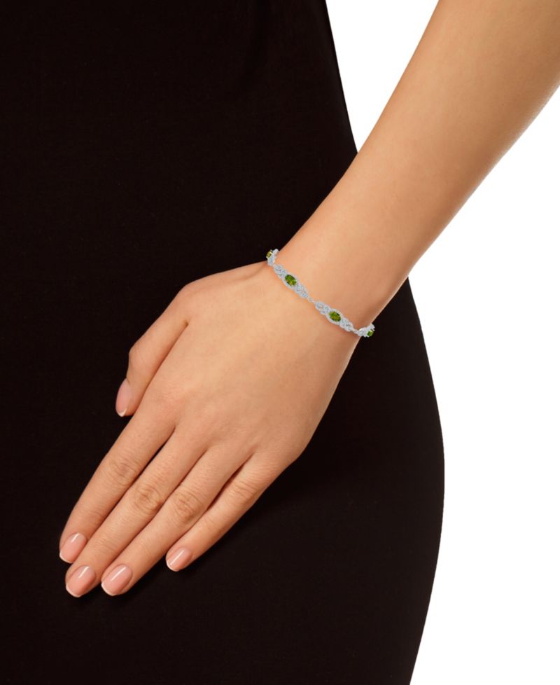 Peridot (3 1/3 ct. t.w.) and Topaz (2 1/10 ct. t.w.) Bracelet in Sterling Silver