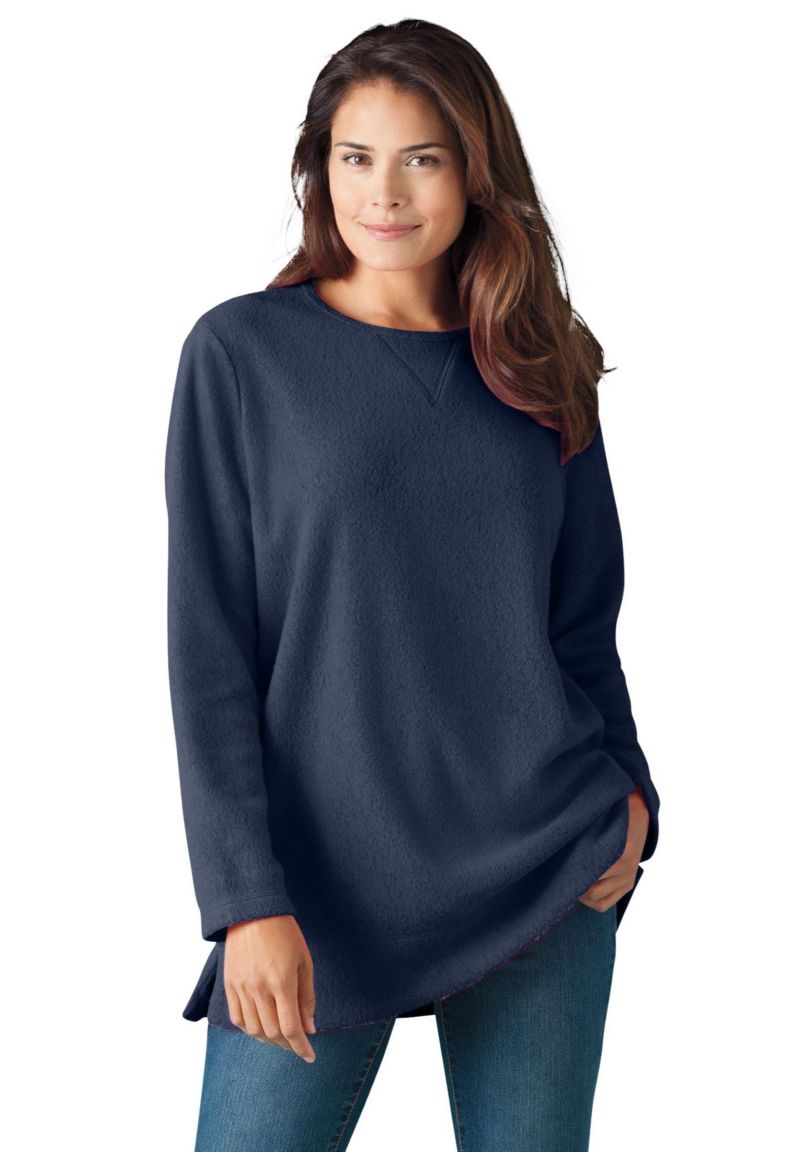 Women's Within Crewneck Ultra Soft Sherpa Sweatshirt