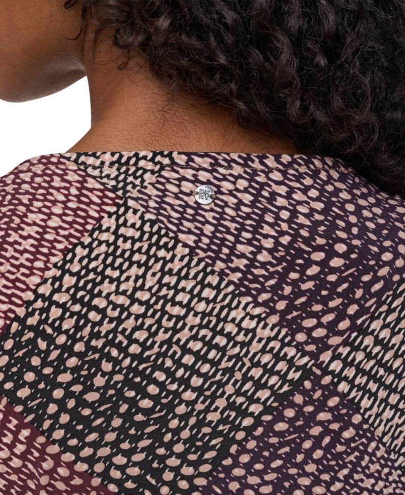 Women's Tie-Front Print Blouse