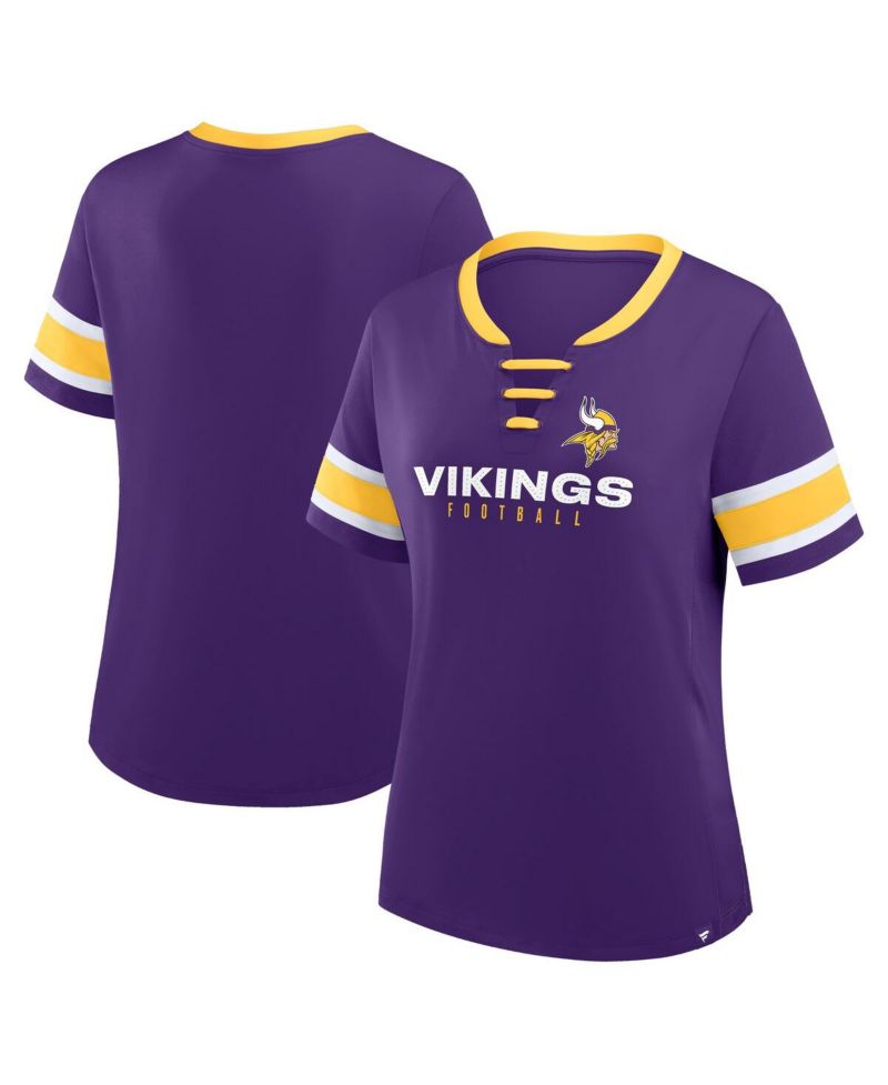 Women's Purple Minnesota Vikings Redzone Draw Play Athena Lace-Up T-Shirt