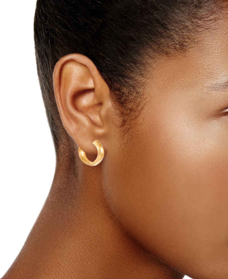 3-Pc. Set Stud & Huggie Hoop Earrings in Sterling Silver & 14k Gold-Plate
