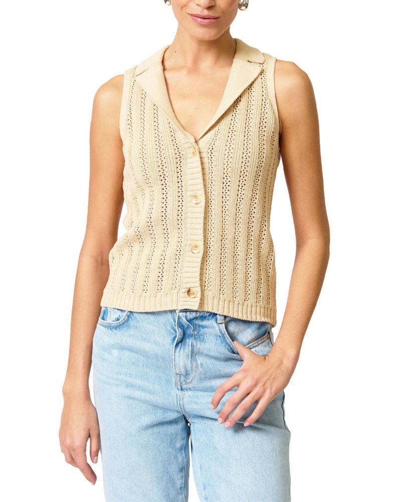 Women's Francie Mesh Stitch Sleeveless Vest