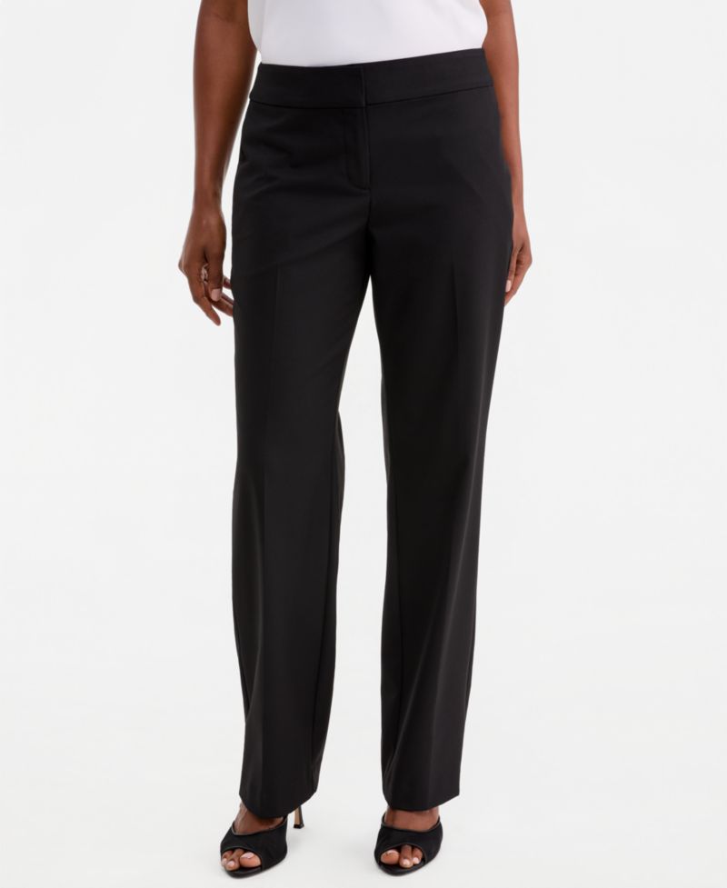 Women's Machine Washable Mid-Rise Straight Pants, Regular & Petite