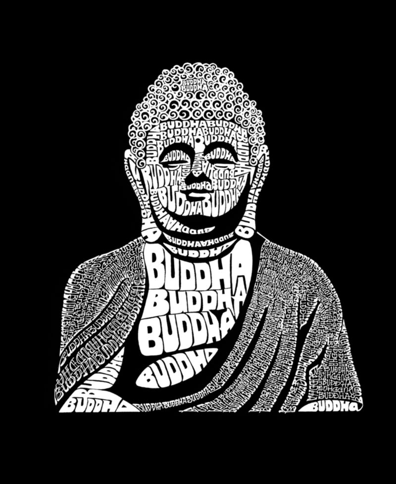 Men's Buddha Word Art Short Sleeve T-shirt