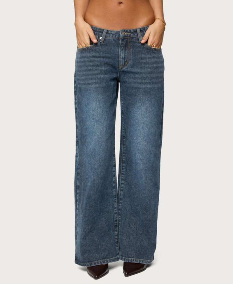 Women's 1980 Leopard Patch Low Rise Baggy Jeans