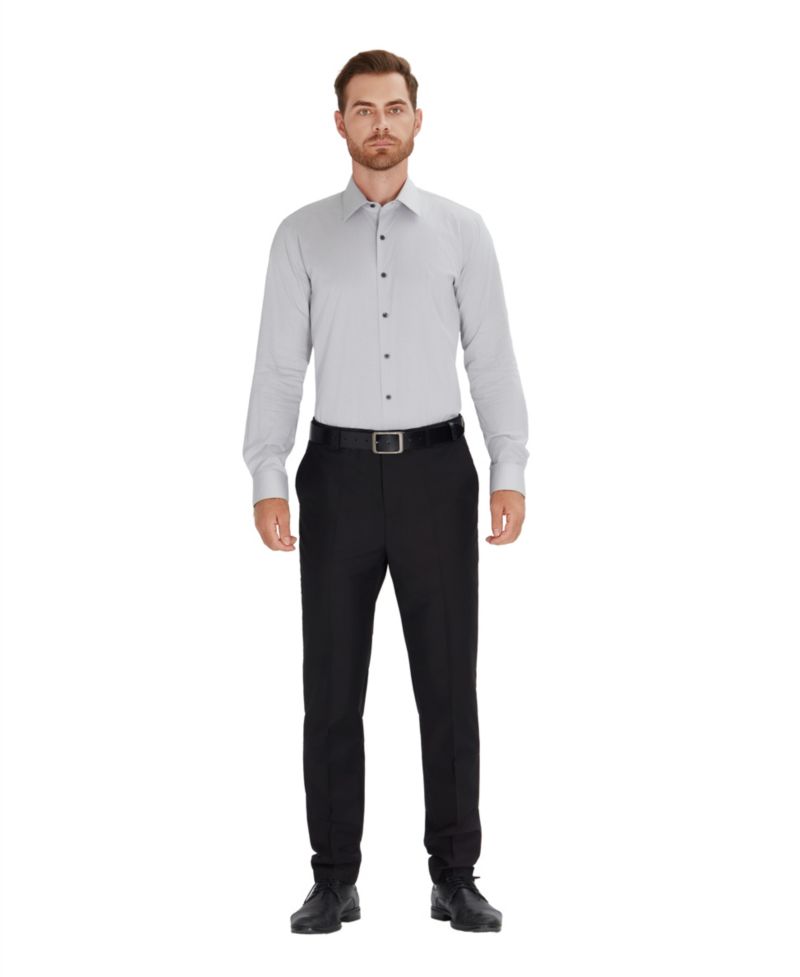 Men's Slim-Fit Spread Collar Dress Shirt