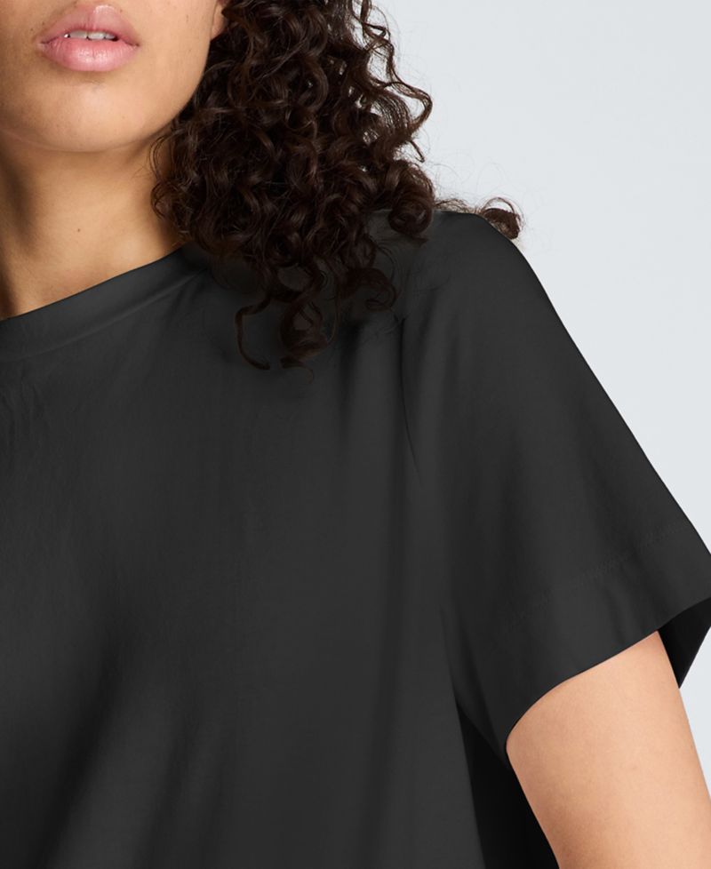 Women's Short-Sleeve High-Low Pleated Back T-Shirt