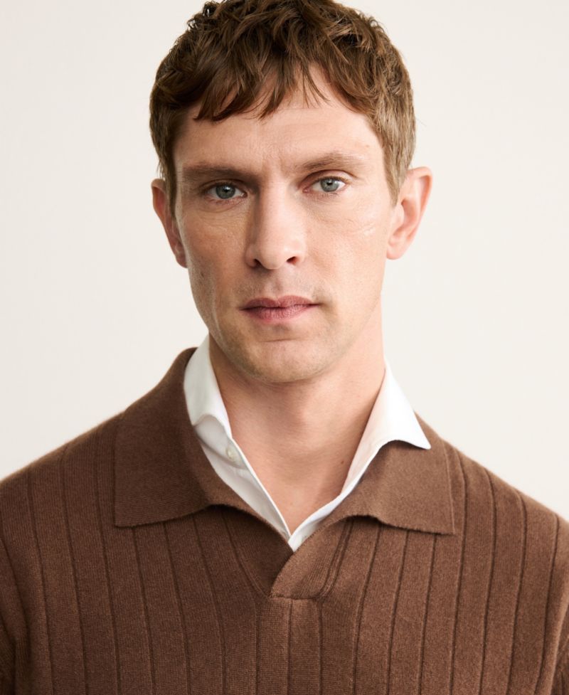 Men's Cashmere Polo Sweater