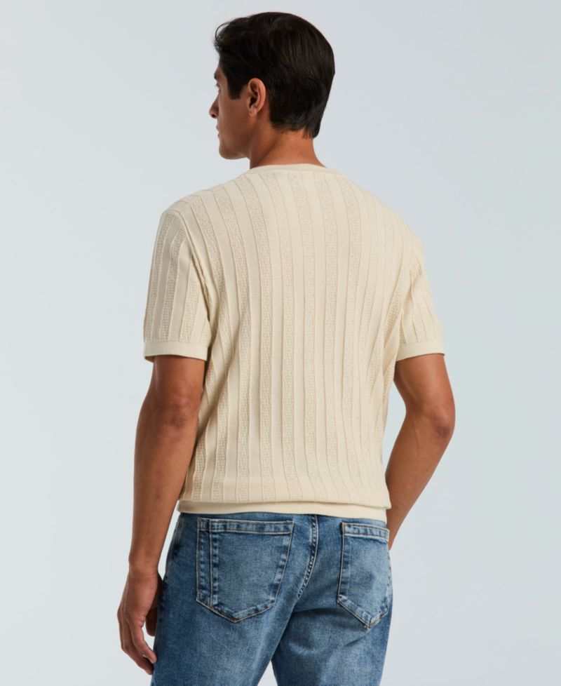 Men's Cotton Stripe Crewneck Sweater