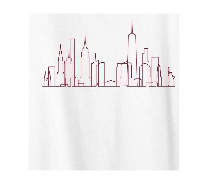 NYC Skyline Line Art Plus Size Graphic T-Shirt