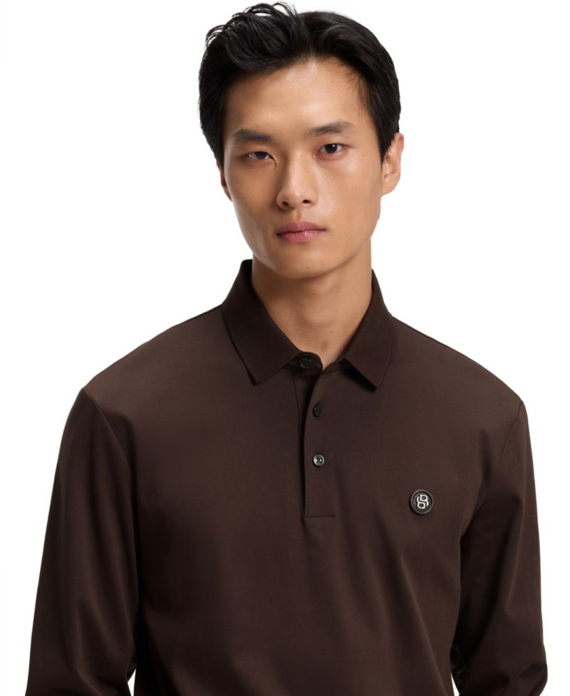 Men's Long-Sleeve Double B Monogram Polo Shirt