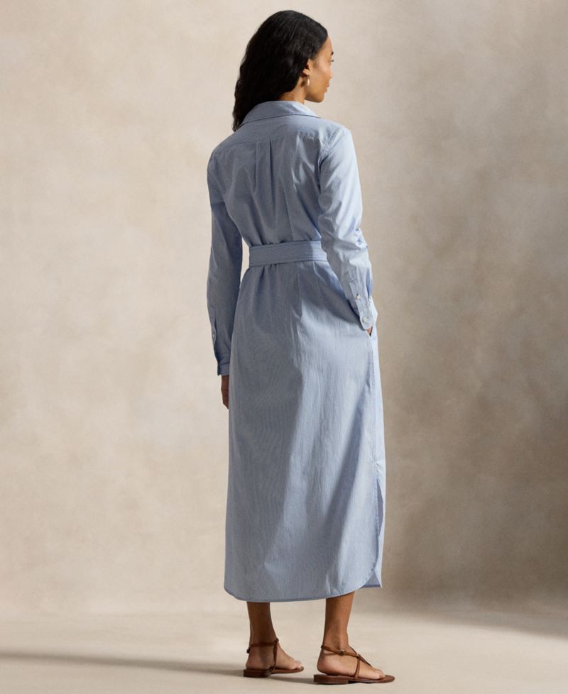 Women's Long-Sleeve Collared Shirt Dress
