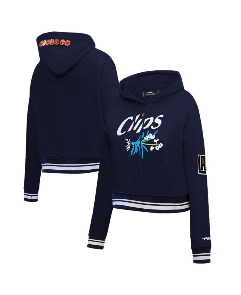 Women's Navy LA Clippers 2023/24 City Edition Cropped Pullover Hoodie