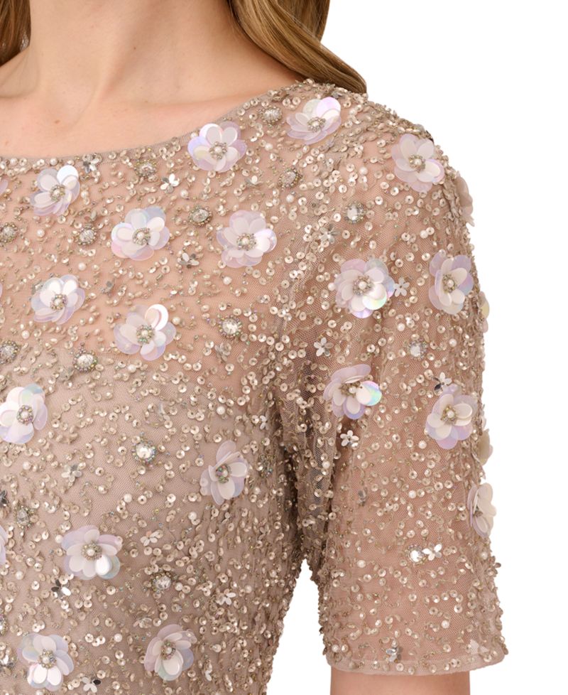 Women's Embellished Floral Sheath Dress
