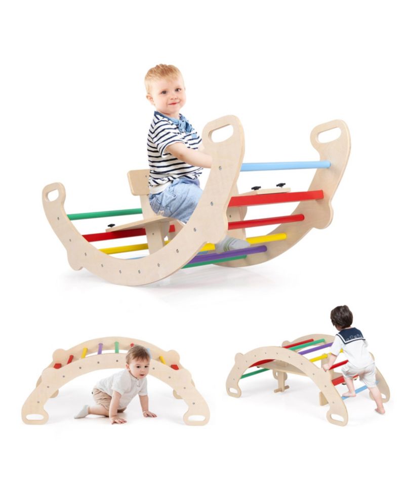 4-in-1 Wooden Climbing Activity Climber