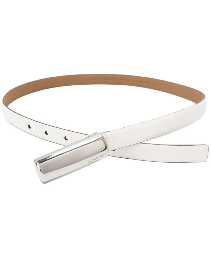 Michael Kors Bubble Plaque Leather Belt