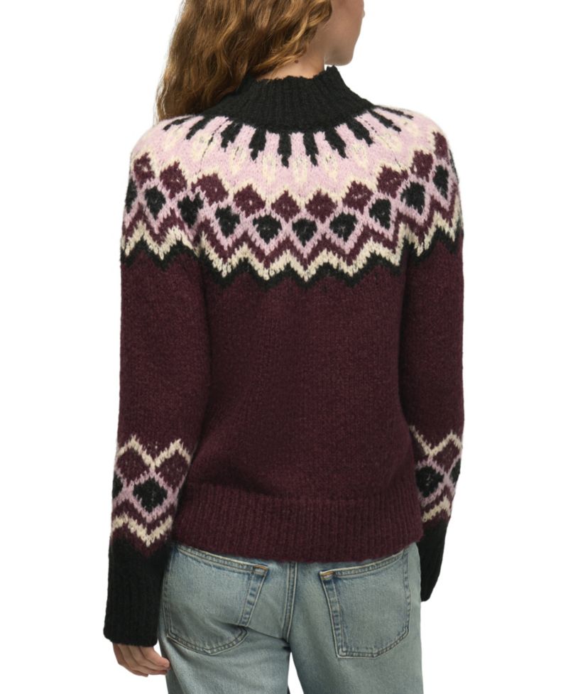 Women's Fair Isle Mock Neck Long-Sleeve Sweater