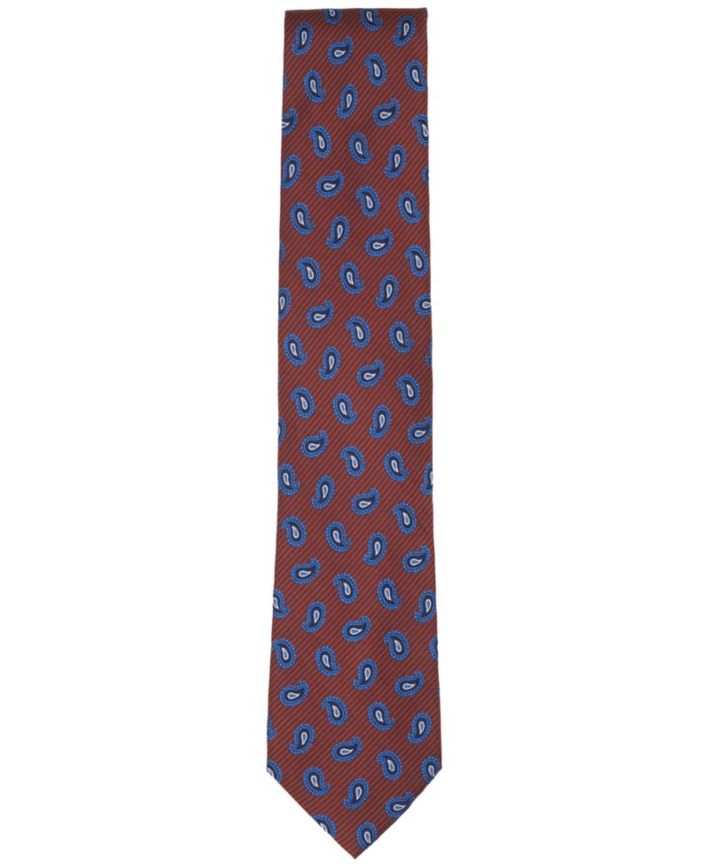 Men's Taunton Tossed Pines Paisley Classic Silk Tie