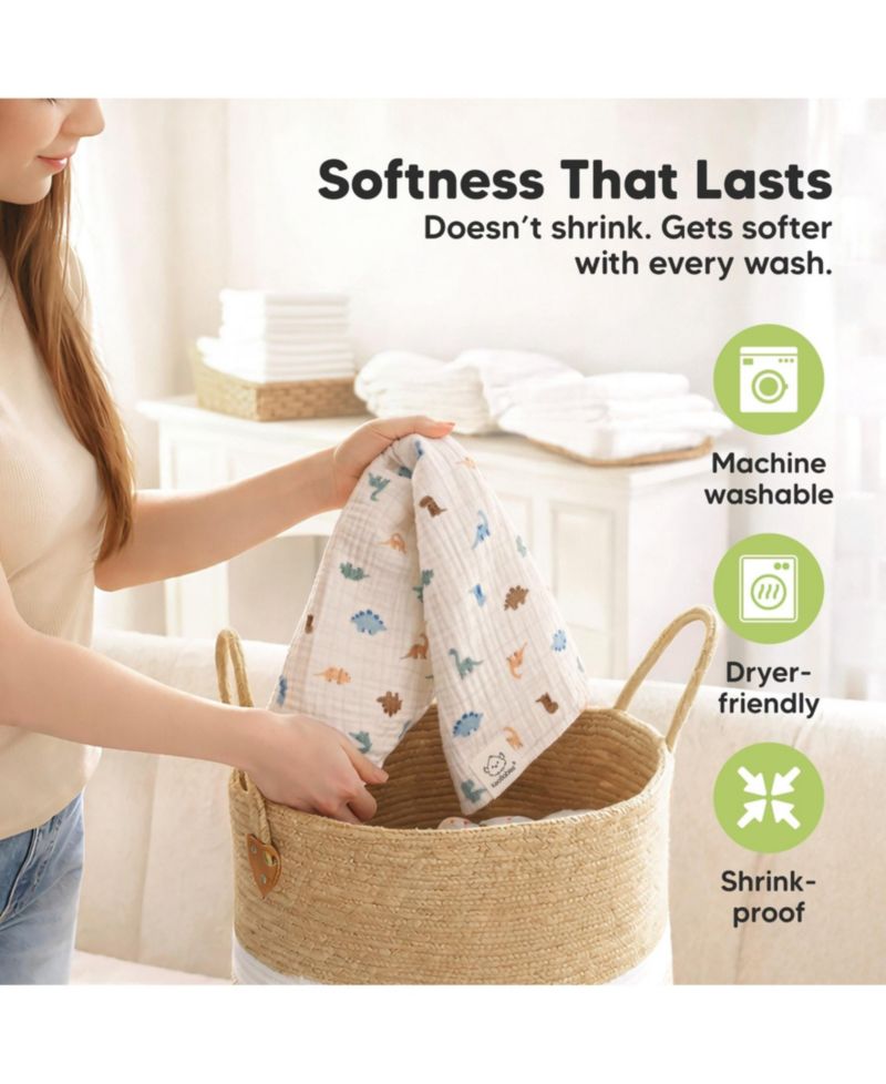 5-Pack Lyra Muslin Burp Cloths Baby Boy, Girl, Soft Cotton Muslin Burping Cloths for Newborn