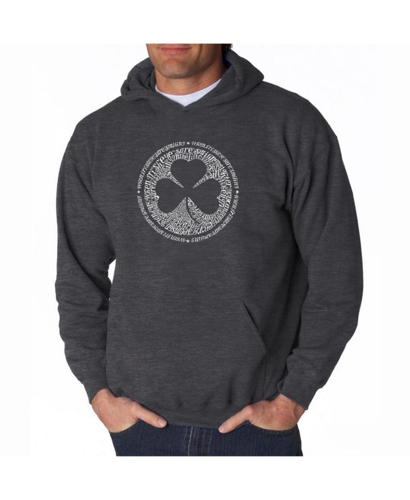 Men's Word Art Hoodie - Irish Eyes Clover