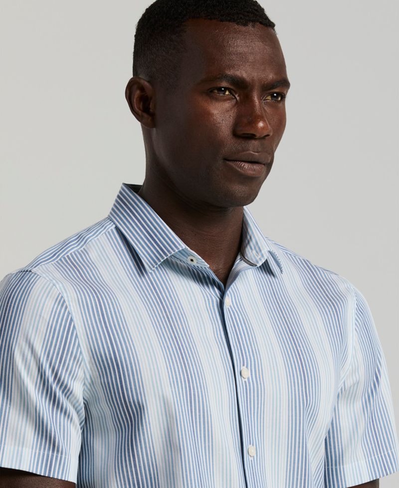 Men's Variegated Stripe Short-Sleeve Shirt