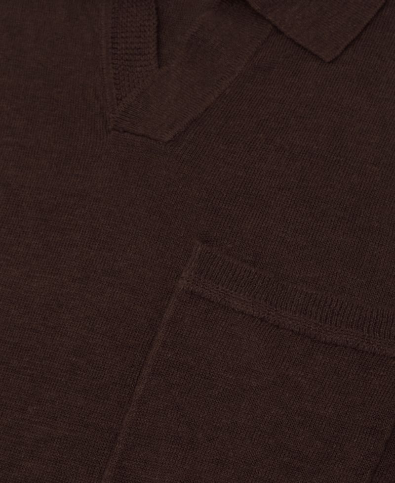 Men's Oaklands Open Collar Linen Polo Shirt
