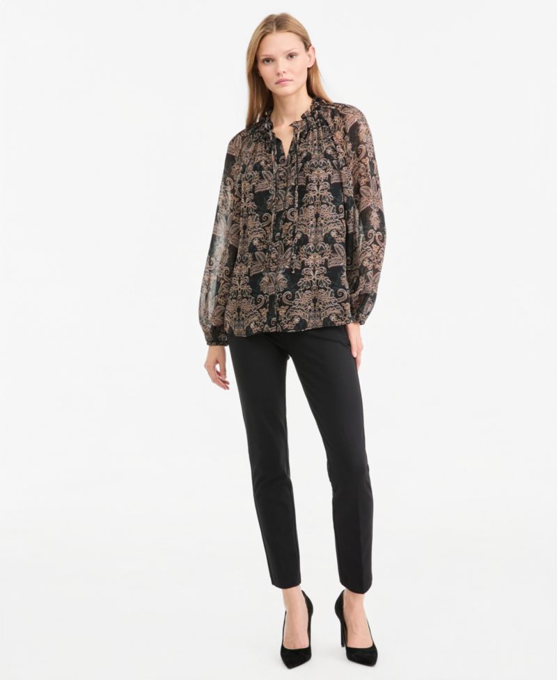 Women's Yale Sheer Chiffon Long-Sleeve Blouse, Macy's Exclusive