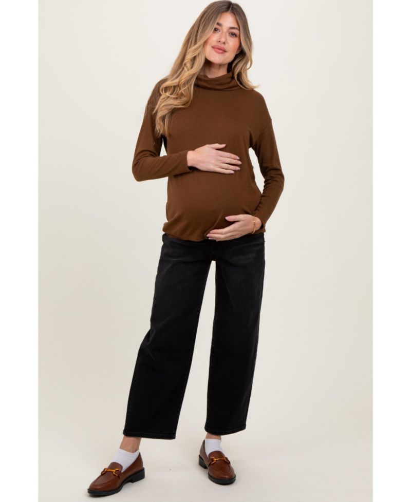 Women's Black Cropped Wide Leg Jeans