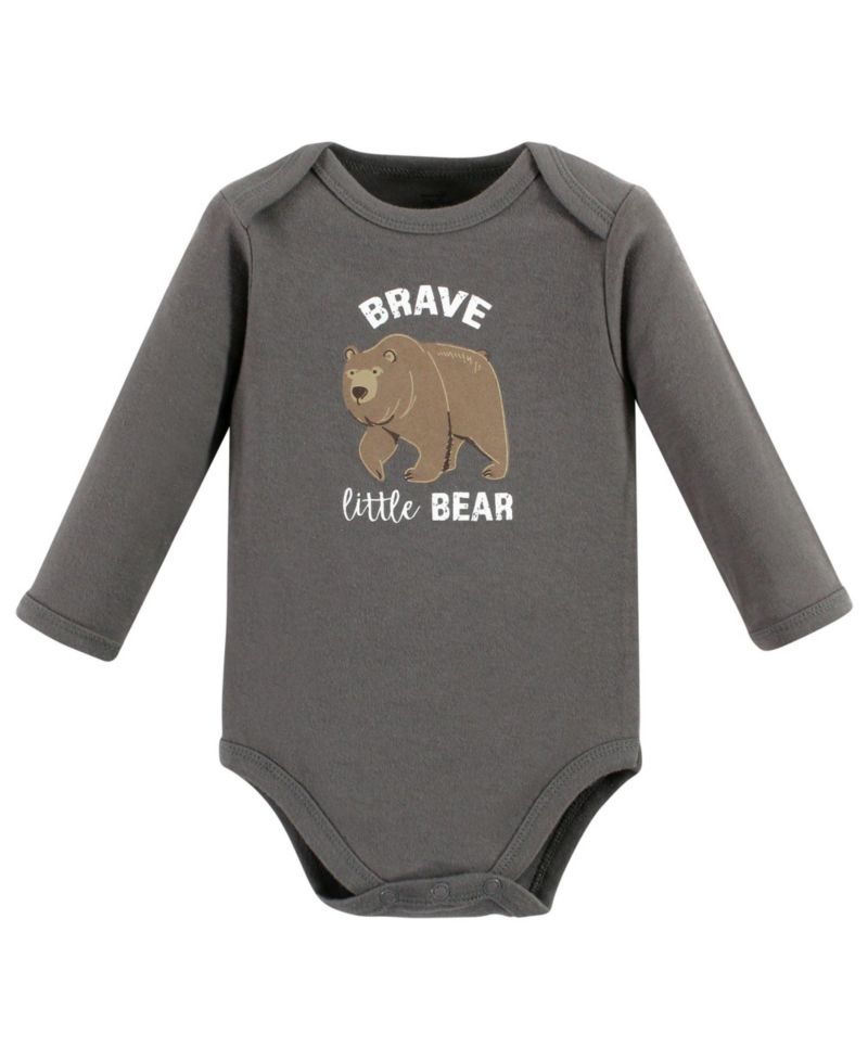 Baby Boys Natural Cotton Long-Sleeve Bodysuits