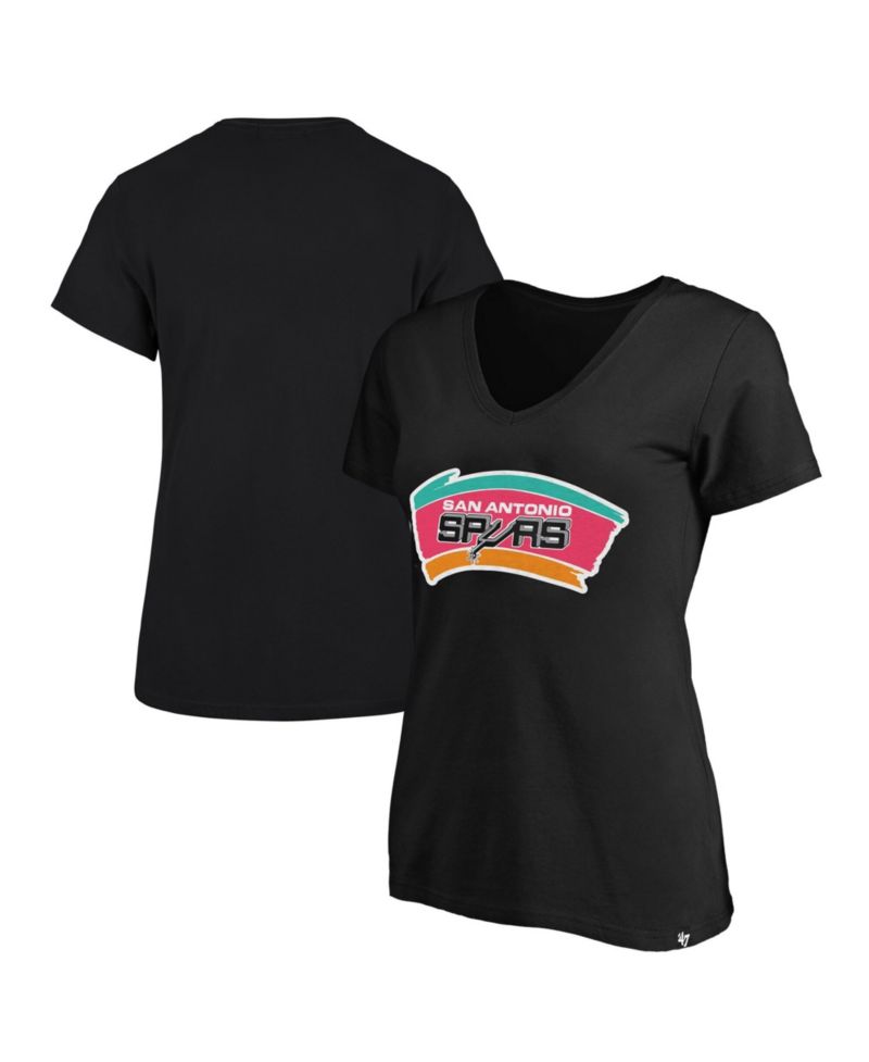 Women's Black San Antonio Spurs Plus Size Frankie V-Neck T-Shirt