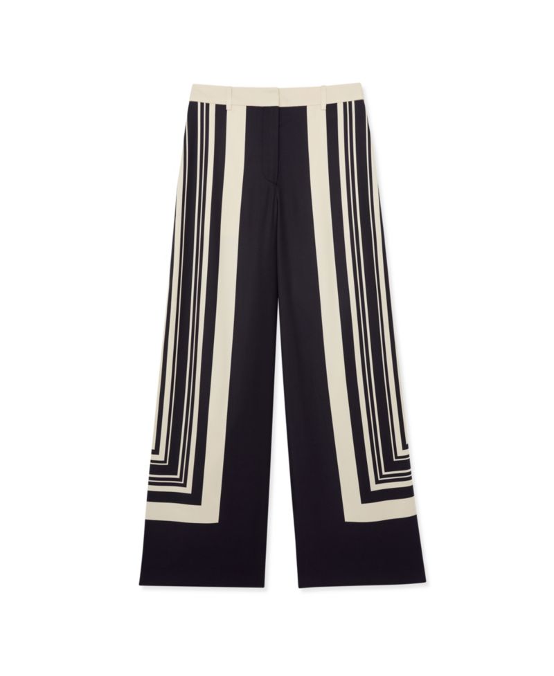 Women's Wide-Leg Scarf-Print Trousers