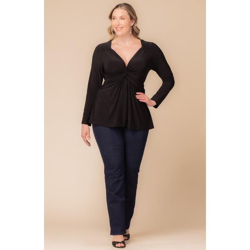 Plus Size Abigail Long Sleeve Twist Top