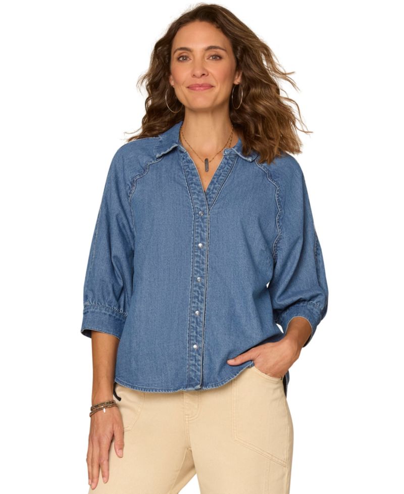 Petite Collared Button-Down Shirt