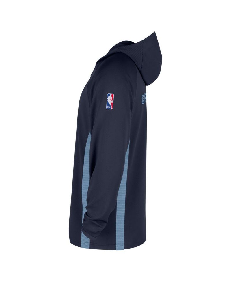 Men's Navy Memphis Grizzlies Authentic On Court Zone Quarter-Zip Dri-FIT Hoodie Jacket