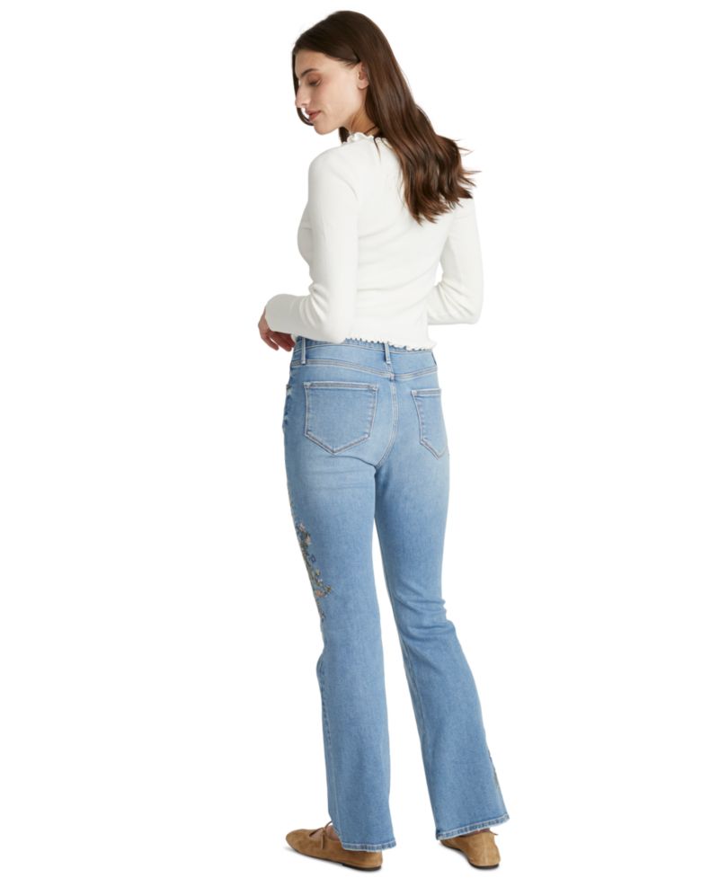 Women's Mila x Natura Needlepoint Mid-Rise Floral Bootcut Jeans