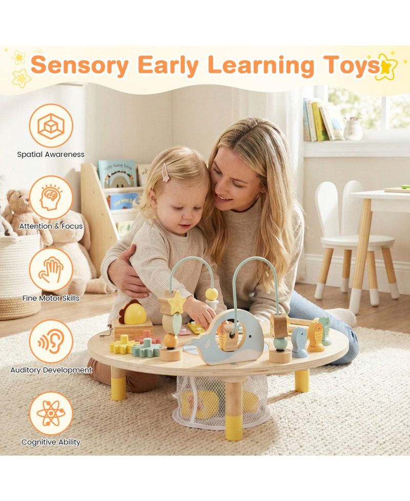 7-in-1 Wooden Activity Table, Ages 12 Months+