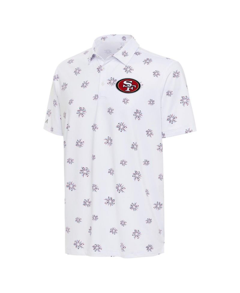 Men's White San Francisco 49ers Fireworks Polo