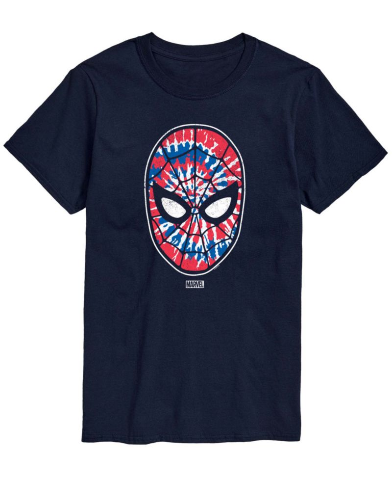 Men's Spiderman Flag Fill Spiderman Short-Sleeve Graphic T-Shirt