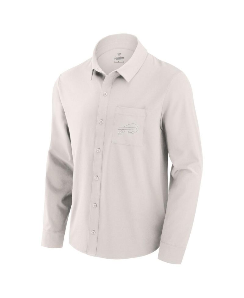 Men's Cream Buffalo Bills Front Office Long Sleeve Button-Up Shirt