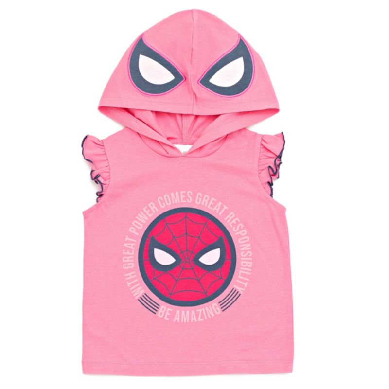 Girls SPIDERMAN Spidey and His Amazing Friends Cosplay Tank Top and Dolphin Active French Terry Shorts Outfit Set