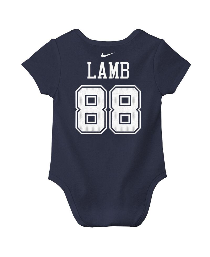 Baby Boys and Girls CeeDee Lamb Navy Dallas Cowboys Player Name & Number Bodysuit