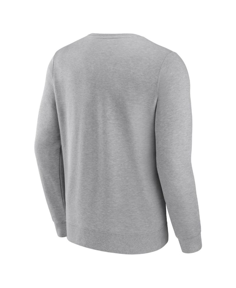 Men's Heathered Gray Brooklyn Nets True Classics Vint Pullover Sweatshirt