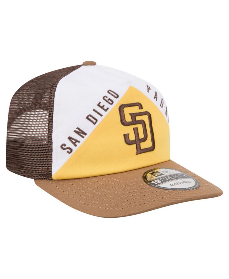 Men's White/Brown San Diego Padres Retro Cut 19TWENTY Adjustable Trucker Hat