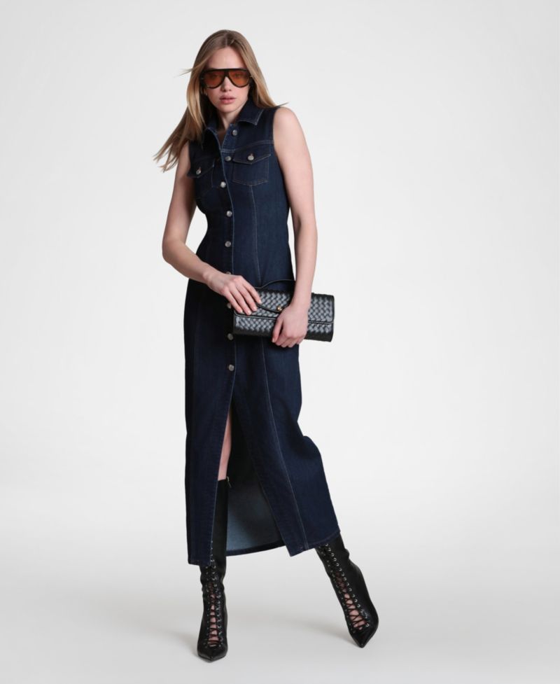 Women's Sleeveless Stretch Denim Dress
