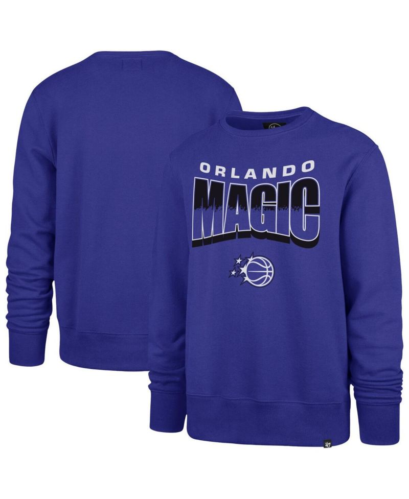 Men's and Women's Blue Orlando Magic Brush By Headline Crewneck Sweatshirt