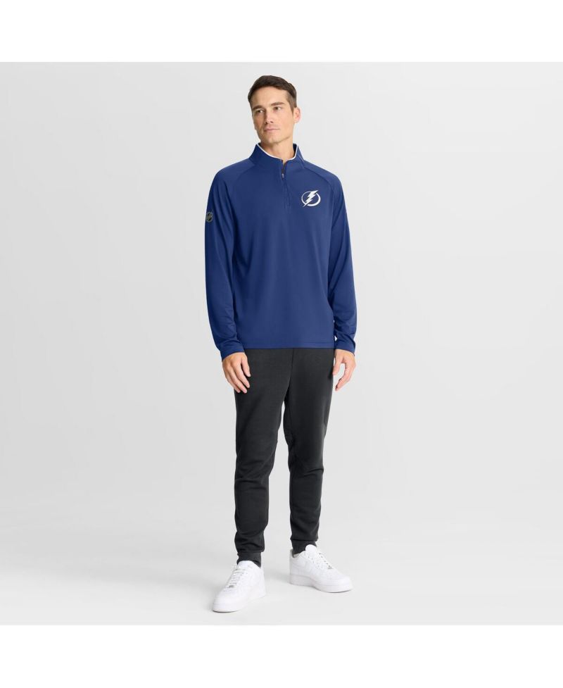 Men's Blue Tampa Bay Lightning Authentic Pro Rink Training Quarter-Zip Pullover Hoodie
