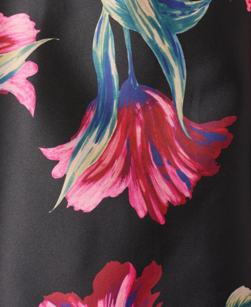 Plus Size Printed Sleeveless Mikado Dress