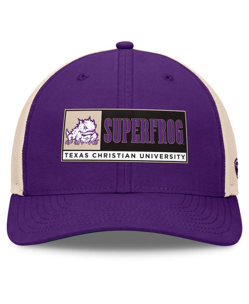 Men's Purple/Natural TCU Horned Frogs Bennett Trucker Adjustable Hat